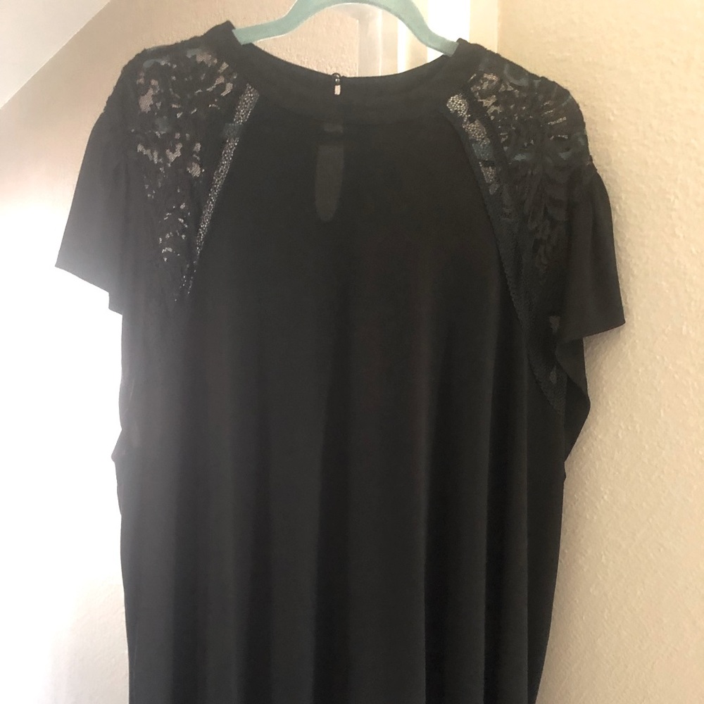 Torrid Size 5 Black Lace Shoulder Top